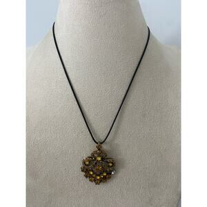 brown glass pendant necklace